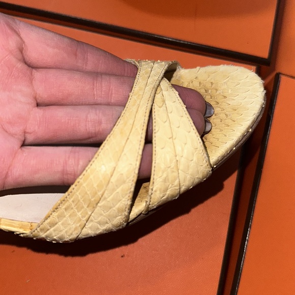 Burberry Yellow Python Slingback Heels - Picture 11 of 17